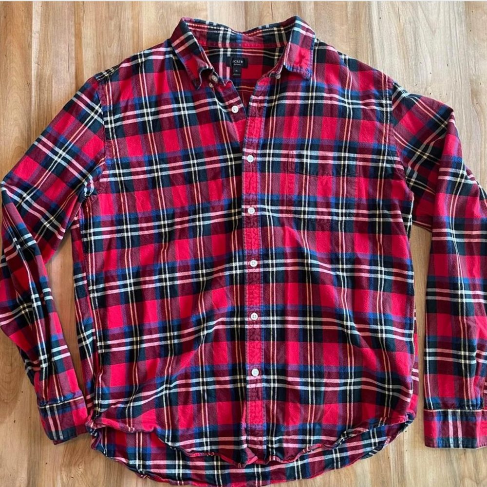 Men's J.Crew 100% Cotton Oxford Flannel Multi Color Size XL